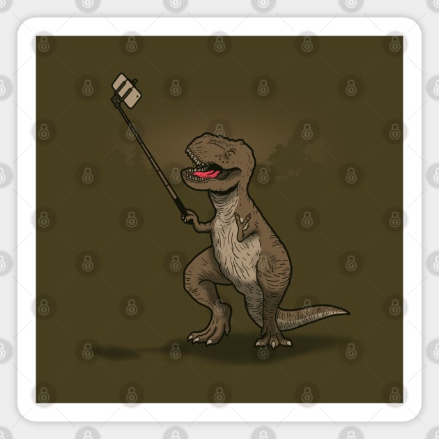 Funny Cute T-Rex Dinosaur Taking Selfie Funny Selfie Sticker by BoggsNicolas